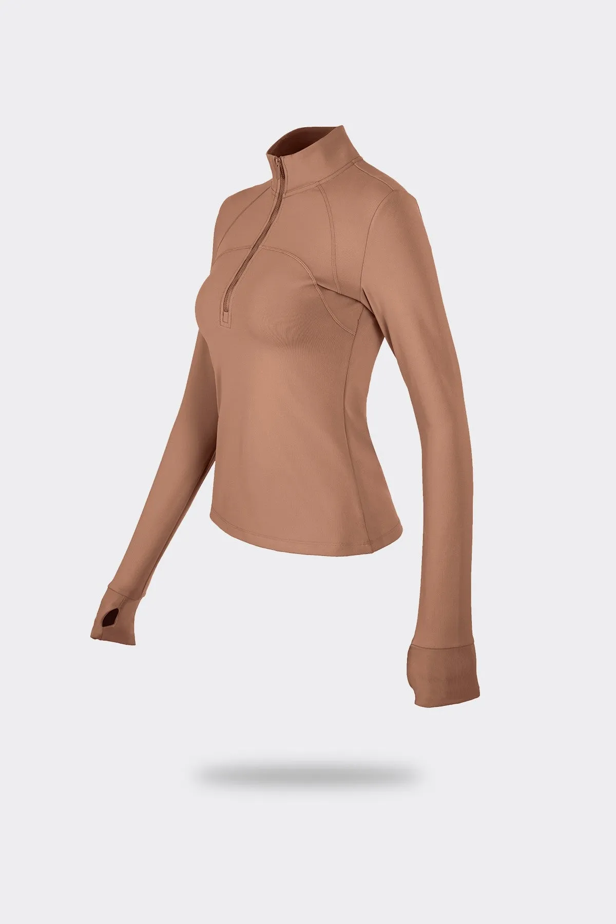 Fitted Half-Zip Fleece Track Jacket