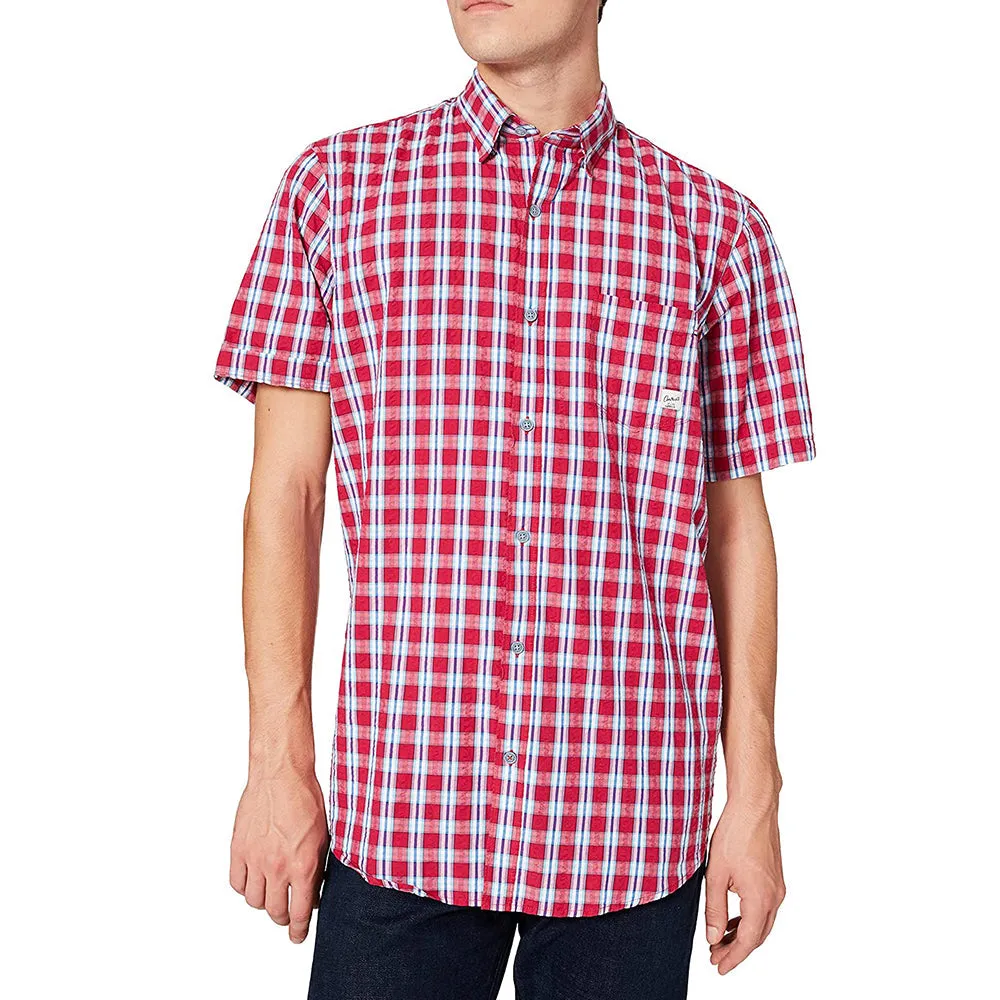 Men's Plaid Casual Shirt,Fuchsia