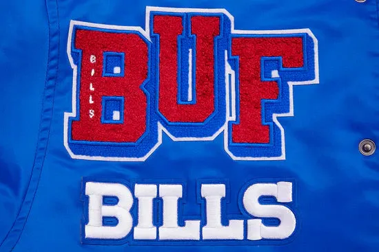NFL BUFFALO BILLS RIBBED SATIN JACKET | NFL LEATHER JACKET