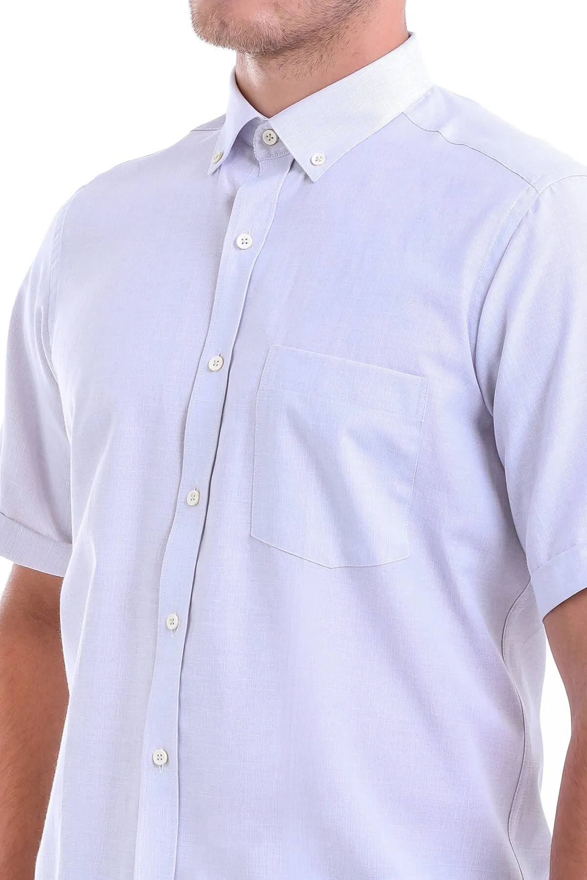 Regular Fit Cotton Blend Gray Dress Shirt