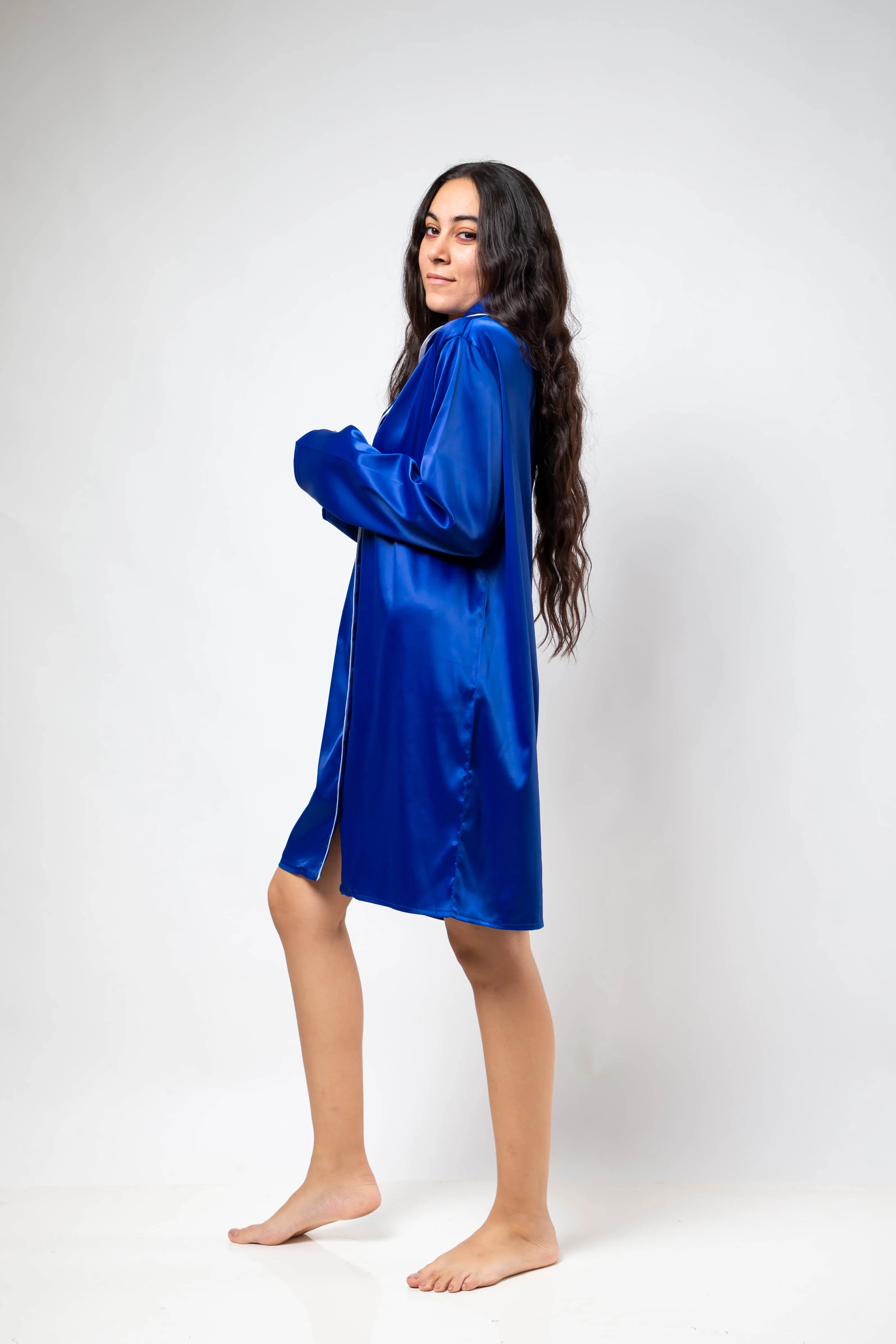 The Galaxy Shirt Dress - Blue