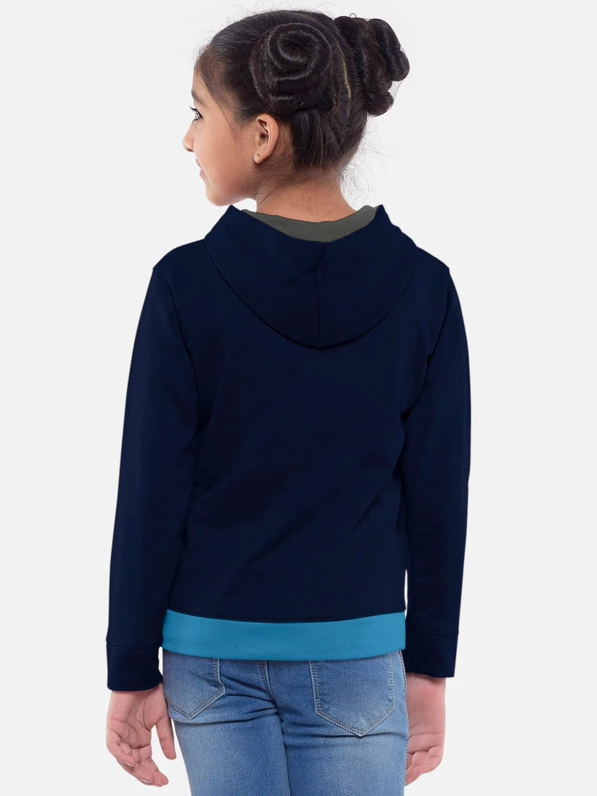 Trendy Printed Full Sleeve / Long Sleeve Hooded Tshirt for Girls - Pack of 2