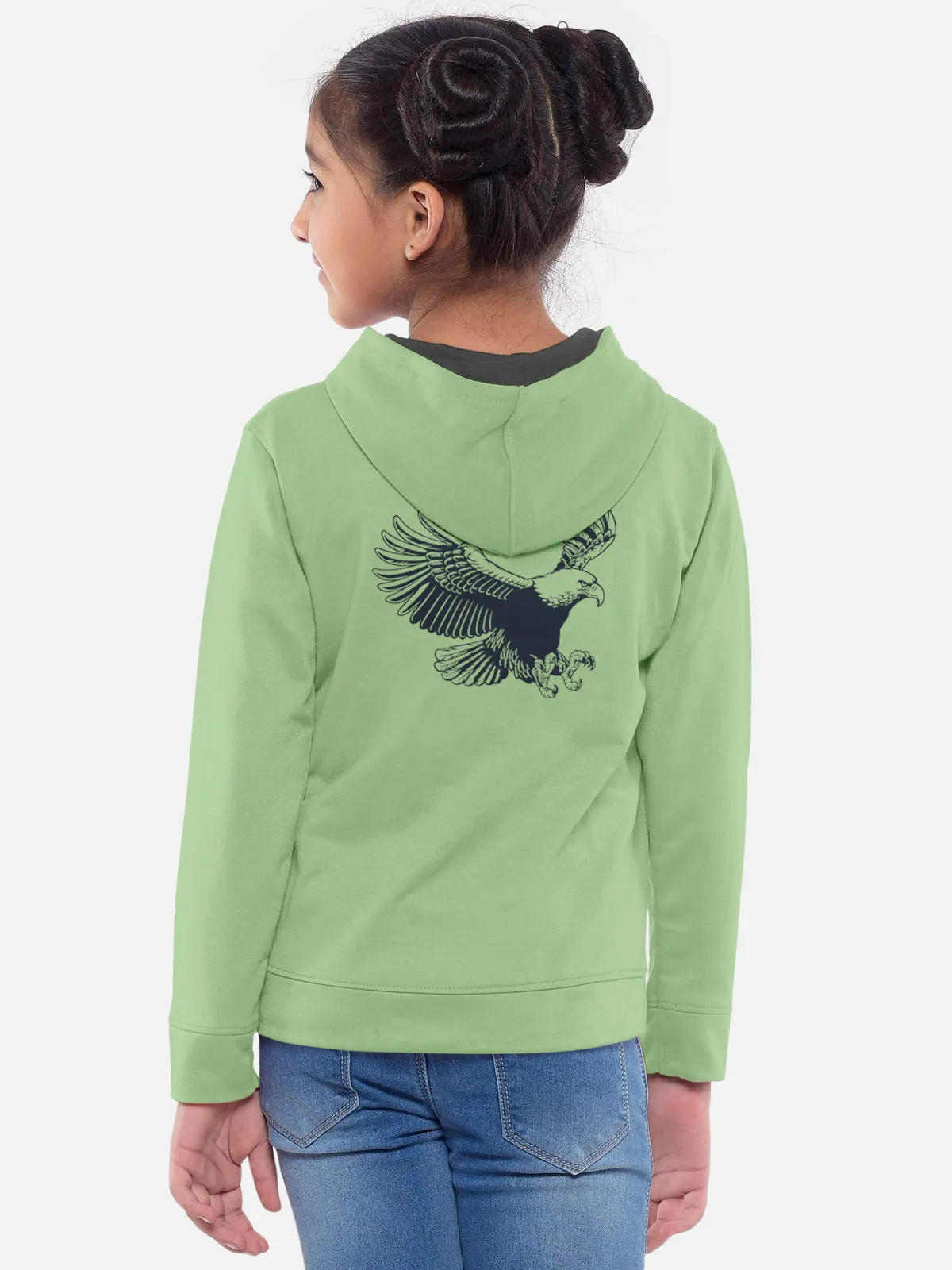 Trendy Printed Full Sleeve / Long Sleeve Hooded Tshirt for Girls - Pack of 2